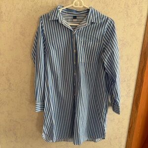 OLD NAVY Blue Striped Shirt Dress Size Small